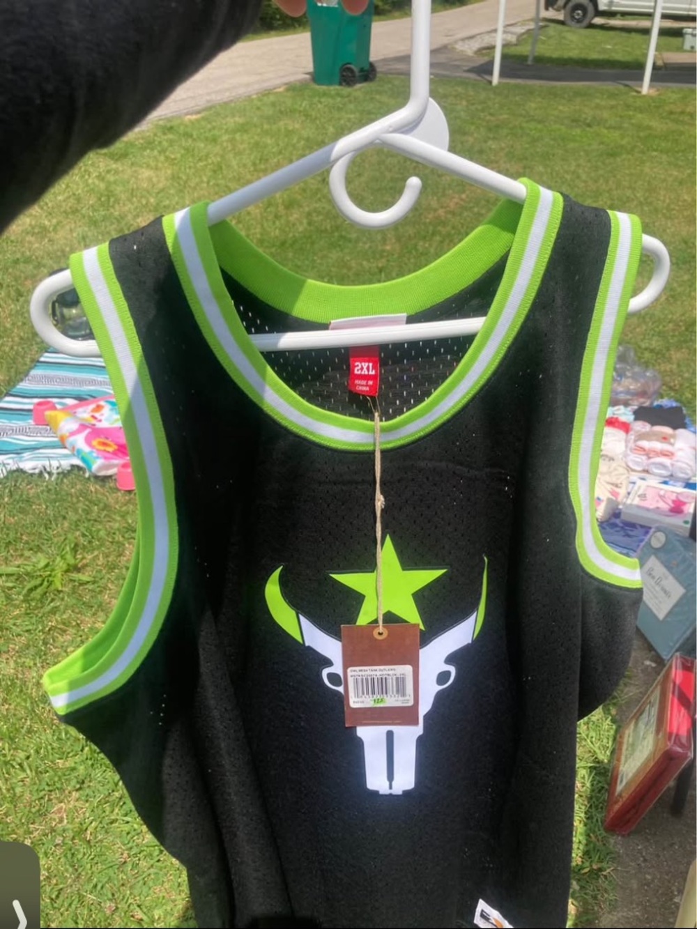 2XL Kids Black & Neon Green Sleeveless Sports Top